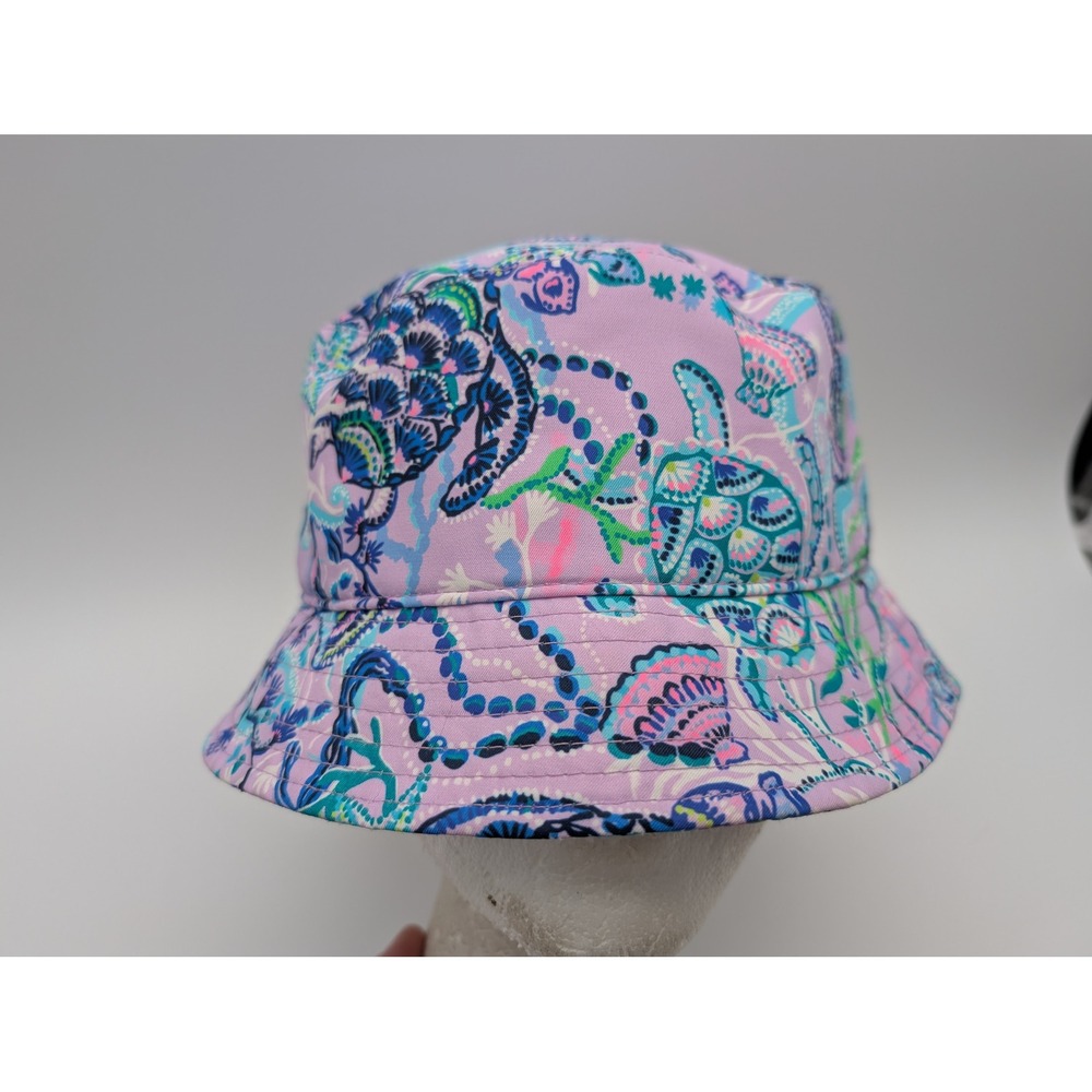 Lilly Pulitzer Sea Turtle Print Bucket Hat Pink Blue Green RN88189